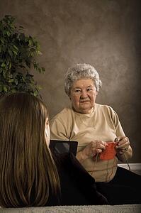Grandchild and Grandmother spending time together