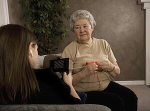 Grandchild and Grandmother spending time together