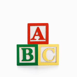 ABC Alphabet blocks stacked together 