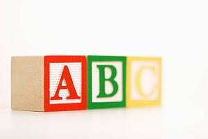 ABC alphabet blocks lined up