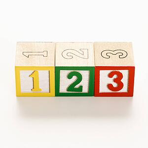 Numbered toy in a line