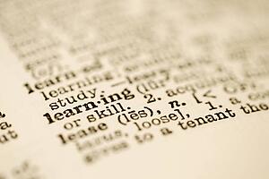 Selective focus of dictionary definition for the word learning.