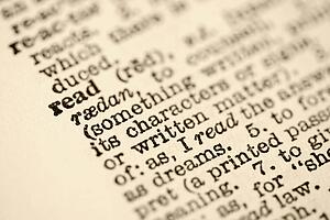 Selective focus of dictionary entry for the word read