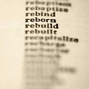 List of words in alphabetical order including words reborn and rebuild