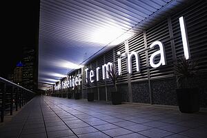 Overseas Passenger Terminal at night in Sydney, Australia
