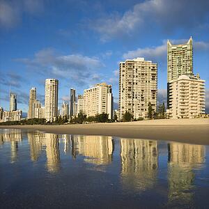 Beachfront high rise buildings on Surfers Paradise, Australia