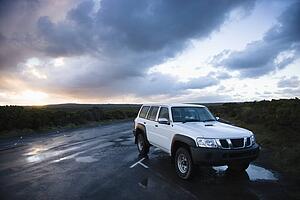 Sport utility vehicle parked on Great Ocean Road in Australia