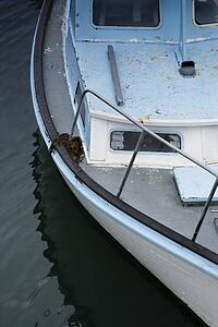 Close up of motor boat in water, Australia.