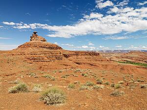 Scenic remote desert landscape with mesa land formation