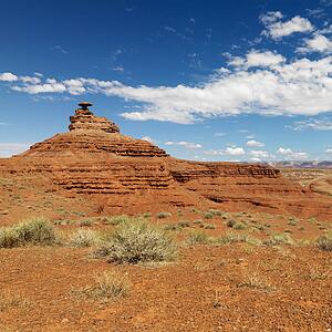 Scenic remote desert landscape with mesa land formation.