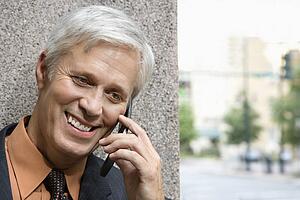 Businessman talking on phone