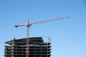 Construction of building in urban Sacramento, California, USA.
