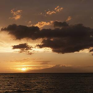 The Pacific Ocean at sunset near Maui, Hawaii