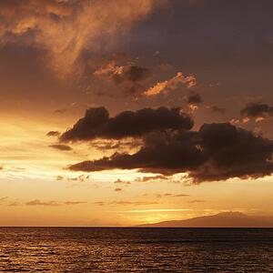Beautiful sunset over the Pacific ocean