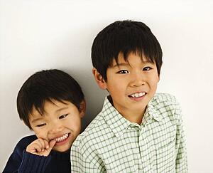 Two young brothers portrait