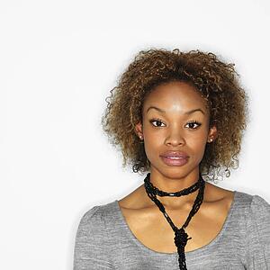 Woman on white background