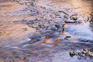 Water swirling around rocks