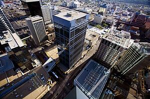 Aerial of downtown Edmonton, Alberta, Canada