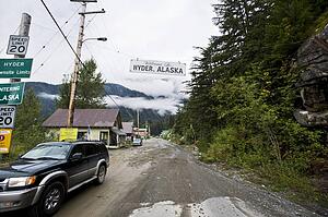 Dirt road in Hyder, Alaska