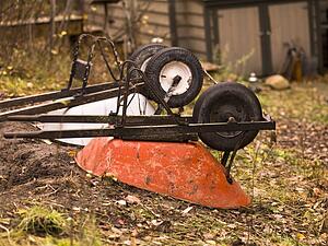 Two wheelbarrows