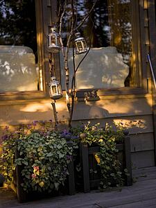 Candles on the front of a house