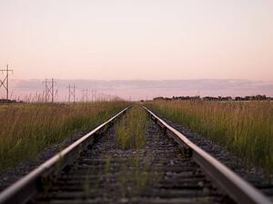 Railroad tracks, Manitoba, Canada