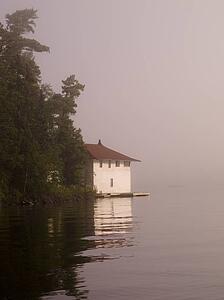 Lake of the Woods, Ontario, Canada, Cottage beside a lake