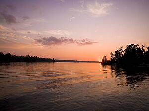 Lake of the Woods, Ontario, Canada, Sunset at a lake