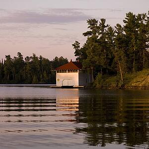 Lake of the Woods, Ontario, Canada, Little cabin on the lake
