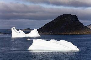 Icebergs, Island of Qoornoq, Province of Kitaa, Southern Greenland, Kingdom of Denmark 