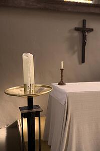 Candles in a church, Rosedale Abbey, North Yorkshire, England