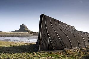 Boat on the shore of Beblowe Craig, England