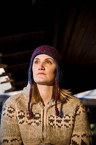Woman wearing toque and sweater