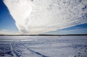 Vast sky and clouds in the winter