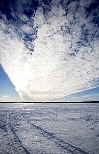 Vast sky and clouds in the winter
