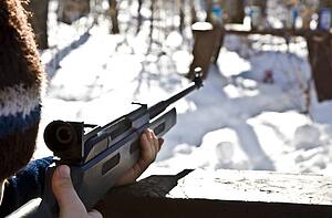 Man shooting a gun