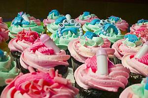 Cupcakes made for a new baby celebration