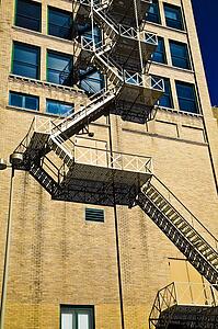 Stairs on the outside of a building