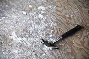 Hammer on an unfinished floor