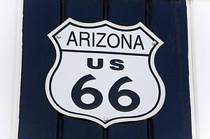 Sign, Route 66 Museum, Victorville, California, USA