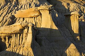 Slump block area in Theodore Roosevelt National Park North Unit, Watford, North Dakota, USA 