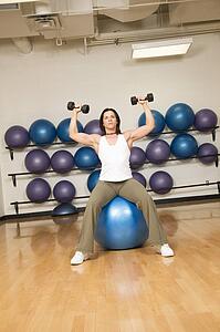 Woman toning muscles