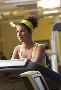 Woman running on treadmill