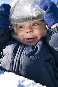 A boy in winter outerwear