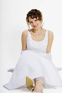 Young woman in a white dress
