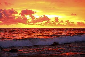Sunset on the ocean in Mazatlán, Mexico