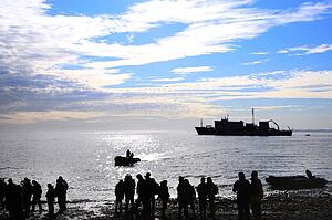Ship at Griese Fiord Harbor, Canada