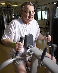 Man on a workout machine