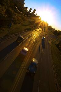 Vehicles moving on a road