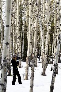 Photographer in the woods